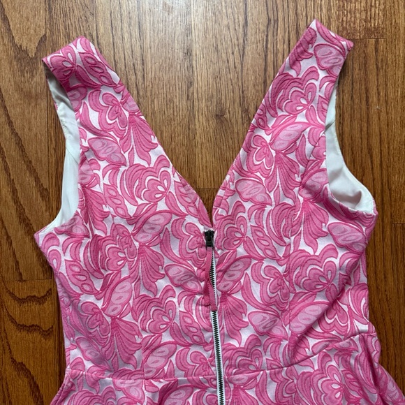 Anthropologie Maeve Claribel Jacquard Applique Barbiecore Dress Size 6 - Picture 10 of 16